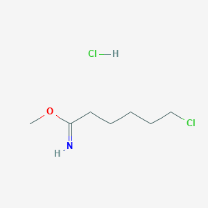 molecular formula C7H15Cl2NO B15060672 Methyl 6-chlorohexanimidate hydrochloride 