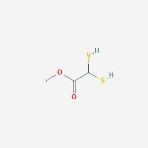 molecular formula C3H6O2S2 B15060693 Methyl 2,2-bis(sulfanyl)acetate 