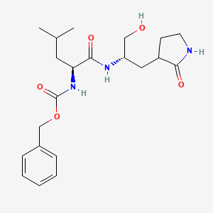 molecular formula C21H31N3O5 B15060758 Benzyl ((2S)-1-(((2S)-1-hydroxy-3-(2-oxopyrrolidin-3-yl)propan-2-yl)amino)-4-methyl-1-oxopentan-2-yl)carbamate 