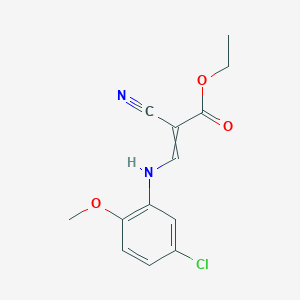molecular formula C13H13ClN2O3 B15060773 Ethyl 3-(5-chloro-2-methoxyanilino)-2-cyanoprop-2-enoate 