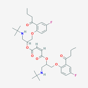 molecular formula C38H52F2N2O8 B15060809 bis[1-(2-butanoyl-4-fluorophenoxy)-3-(tert-butylamino)propan-2-yl] (Z)-but-2-enedioate 