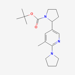 molecular formula C19H29N3O2 B15060859 tert-Butyl 2-(5-methyl-6-(pyrrolidin-1-yl)pyridin-3-yl)pyrrolidine-1-carboxylate 