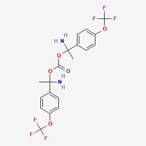 molecular formula C19H18F6N2O5 B15060875 Bis[1-amino-1-[4-(trifluoromethoxy)phenyl]ethyl] carbonate 