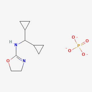 molecular formula C10H16N2O5P-3 B15060882 N-(dicyclopropylmethyl)-4,5-dihydro-1,3-oxazol-2-amine phosphate 