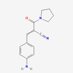 molecular formula C14H15N3O B15060944 3-(4-aminophenyl)-2-(pyrrolidine-1-carbonyl)prop-2-enenitrile 