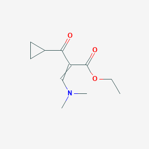 molecular formula C11H17NO3 B15060973 Ethyl-2-(cyclopropanecarbonyl)-3-dimethylamino-prop-2-enoate 