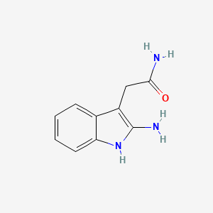 molecular formula C10H11N3O B15060992 1H-Indole-3-acetamide, A-amino- 