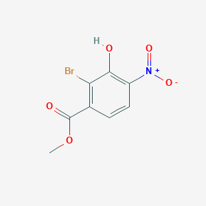molecular formula C8H6BrNO5 B15061066 Methyl 2-bromo-3-hydroxy-4-nitrobenzoate 