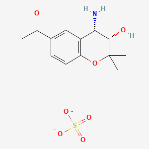 molecular formula C13H17NO7S-2 B15061111 Ethanone, 1-[(3S,4S)-4-aMino-3,4-dihydro-3-hydroxy-2,2-diMethyl-2H-1-benzopyran-6-yl]-, sulfate (1 