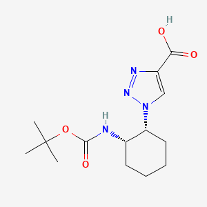 molecular formula C14H22N4O4 B15061276 rac-1-[(1R,2S)-2-{[(tert-butoxy)carbonyl]amino}cyclohexyl]-1H-1,2,3-triazole-4-carboxylic acid 