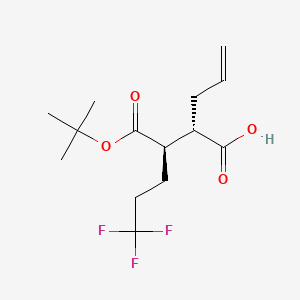 molecular formula C14H21F3O4 B15061315 Butanedioic acid, 2-(2-propen-1-yl)-3-(3,3,3-trifluoropropyl)-, 1-(1,1-dimethylethyl) ester, (2S,3R)- 