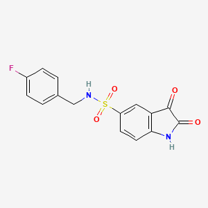 molecular formula C15H11FN2O4S B15061401 N-(4-fluorobenzyl)-2,3-dioxoindoline-5-sulfonamide 