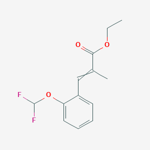 molecular formula C13H14F2O3 B15061456 ethyl 3-[2-(difluoromethoxy)phenyl]-2-methylprop-2-enoate 