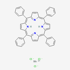 molecular formula C44H30Cl3MnN4 B15061540 Manganese(3+) 2,7,12,17-tetraphenyl-21,22,23,24-tetraazapentacyclo[16.2.1.1,.1,.1,tetracosa-1,3,5,7,9,11(23),12,14,16,18(21),19-undecaene trichloride 