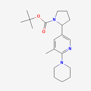 molecular formula C20H31N3O2 B15061626 tert-Butyl 2-(5-methyl-6-(piperidin-1-yl)pyridin-3-yl)pyrrolidine-1-carboxylate 