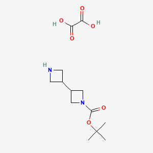 molecular formula C13H22N2O6 B15061687 Tert-butyl 3-(azetidin-3-yl)azetidine-1-carboxylate;oxalic acid 