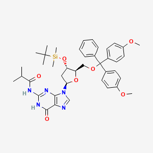 molecular formula C41H51N5O7Si B15061692 N-(9-((2R,4S,5R)-5-((Bis(4-methoxyphenyl)(phenyl)methoxy)methyl)-4-((tert-butyldimethylsilyl)oxy)tetrahydrofuran-2-yl)-6-oxo-6,9-dihydro-1H-purin-2-yl)isobutyramide 