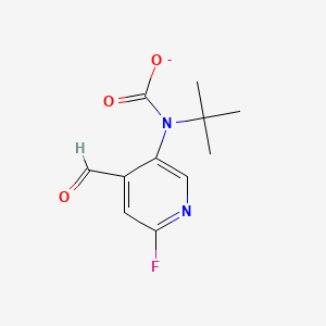 molecular formula C11H12FN2O3- B15061770 N-tert-butyl-N-(6-fluoro-4-formylpyridin-3-yl)carbamate 