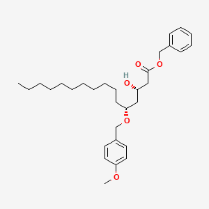 molecular formula C31H46O5 B15061913 Hexadecanoic acid, 3-hydroxy-5-[(4-methoxyphenyl)methoxy]-, phenylmethyl ester, (3S,5R)- 
