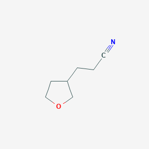 molecular formula C7H11NO B15061915 3-(Tetrahydrofuran-3-yl)propanenitrile 