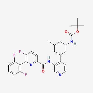 molecular formula C29H31F3N4O3 B15061923 tert-butyl N-[3-[3-[[6-(2,6-difluorophenyl)-5-fluoropyridine-2-carbonyl]amino]pyridin-4-yl]-5-methylcyclohexyl]carbamate 