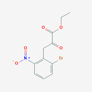 molecular formula C11H10BrNO5 B15061982 Ethyl 3-(2-Bromo-6-nitrophenyl)-2-oxopropanoate 