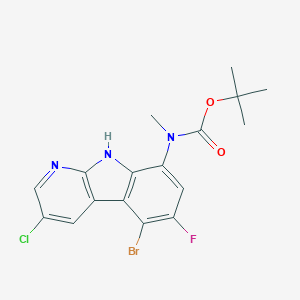 molecular formula C17H16BrClFN3O2 B15061997 tert-Butyl (5-bromo-3-chloro-6-fluoro-9H-pyrido[2,3-b]indol-8-yl)(methyl)carbamate 