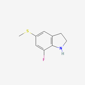 molecular formula C9H10FNS B15062008 7-Fluoro-5-(methylthio)indoline 