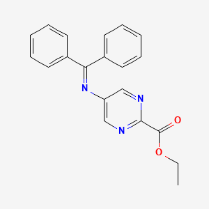 molecular formula C20H17N3O2 B15062126 Ethyl 5-[(Diphenylmethylene)amino]-2-pyrimidinecarboxylate 