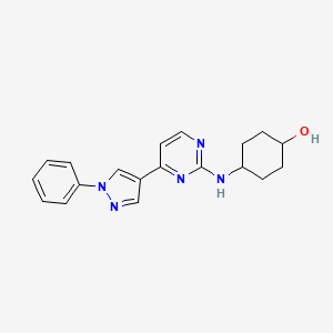 molecular formula C19H21N5O B15062175 trans-4-((4-(1-Phenyl-1H-pyrazol-4-yl)pyrimidin-2-yl)amino)cyclohexanol 