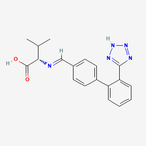 molecular formula C19H19N5O2 B15062253 L-Valine, N-[[2'-(1H-tetrazol-5-yl)[1,1'-biphenyl]-4-yl]methylene]-(9CI) 