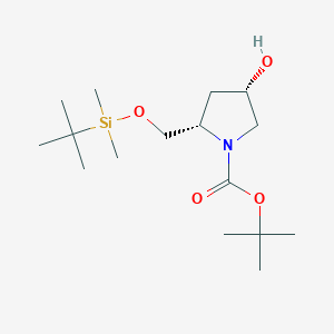 molecular formula C16H33NO4Si B15062299 tert-butyl (2S,4S)-2-(((tert-butyldimethylsilyl)oxy)methyl)-4-hydroxypyrrolidine-1-carboxylate 
