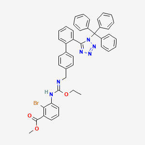 molecular formula C44H37BrN6O3 B15062313 methyl (E)-2-bromo-3-((ethoxy(((2'-(1-trityl-1H-tetrazol-5-yl)-[1,1'-biphenyl]-4-yl)methyl)amino)methylene)amino)benzoate 