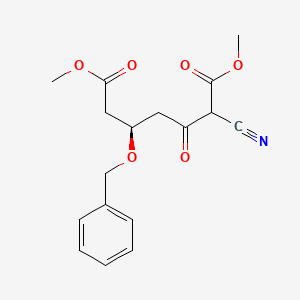 molecular formula C17H19NO6 B15062327 Heptanedioic acid, 2-cyano-3-oxo-5-(phenylmethoxy)-, 1,7-dimethyl ester, (5R)- 