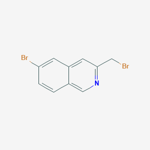 molecular formula C10H7Br2N B15062354 6-Bromo-3-(bromomethyl)isoquinoline 