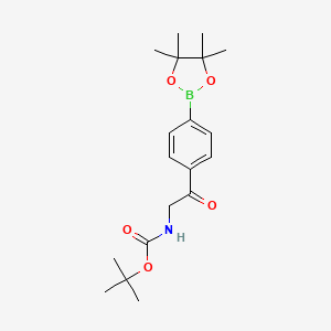 molecular formula C19H28BNO5 B15062378 tert-butyl N-[2-oxo-2-[4-(4,4,5,5-tetramethyl-1,3,2-dioxaborolan-2-yl)phenyl]ethyl]carbamate CAS No. 736989-88-1