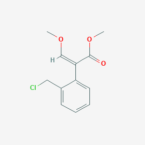 molecular formula C12H13ClO3 B15062414 Methyl2-(2-(chloromethyl)phenyl)-3-methoxyacrylate 