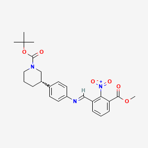 molecular formula C25H29N3O6 B15062440 tert-butyl(S,E)-3-(4-((3-(methoxycarbonyl)-2-nitrobenzylidene)amino)phenyl)piperidine-1-carboxylate 