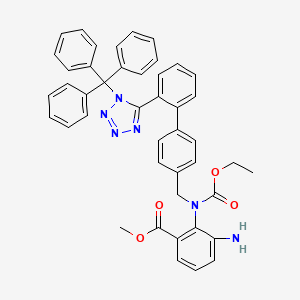 molecular formula C44H38N6O4 B15062464 Benzoic acid, 3-amino-2-[(ethoxycarbonyl)[[2'-[1-(triphenylmethyl)-1H-tetrazol-5-yl][1,1'-biphenyl]-4-yl]methyl]amino]-, methyl ester 