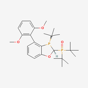 molecular formula C27H40O4P2 B15062471 di-tert-butyl((2S,3S)-3-(tert-butyl)-4-(2,6-dimethoxyphenyl)-2,3-dihydrobenzo[d][1,3]oxaph osphol-2-yl)phosphine oxide 