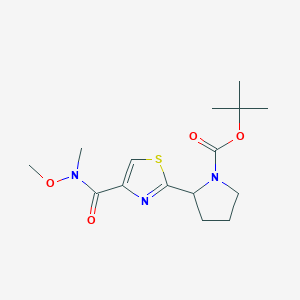 molecular formula C15H23N3O4S B15062509 tert-butyl 2-[4-[methoxy(methyl)carbamoyl]-1,3-thiazol-2-yl]pyrrolidine-1-carboxylate 