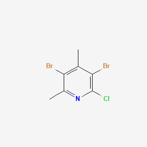 molecular formula C7H6Br2ClN B15062537 3,5-Dibromo-2-chloro-4,6-dimethylpyridine 