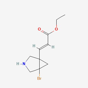 molecular formula C10H14BrNO2 B15062596 ethyl (2E)-3-{5-bromo-3-azabicyclo[3.1.0]hexan-1-yl}prop-2-enoate 
