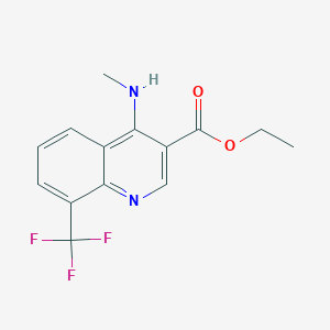 molecular formula C14H13F3N2O2 B15062599 Ethyl 4-(methylamino)-8-(trifluoromethyl)quinoline-3-carboxylate 