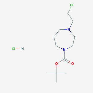 molecular formula C12H24Cl2N2O2 B15062601 tert-Butyl 4-(2-chloroethyl)-1,4-diazepane-1-carboxylate hydrochloride 
