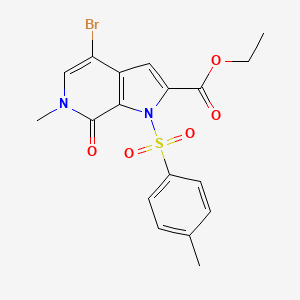 molecular formula C18H17BrN2O5S B15062602 ethyl 4-bromo-6-methyl-7-oxo-1-tosyl-6,7-dihydro-1H-pyrrolo[2,3-c]pyridine-2-carboxylate 