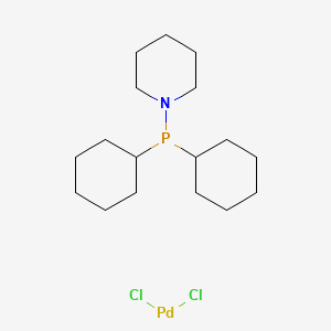 molecular formula C17H32Cl2NPPd B15062630 Dichloropalladium;dicyclohexyl(piperidin-1-yl)phosphane 