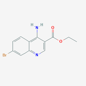molecular formula C12H11BrN2O2 B15062657 Ethyl 4-amino-7-bromoquinoline-3-carboxylate 
