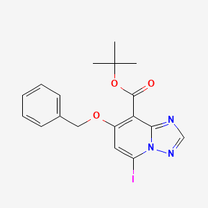 molecular formula C18H18IN3O3 B15062770 Tert-butyl 7-(benzyloxy)-5-iodo-[1,2,4]triazolo[1,5-a]pyridine-8-carboxylate 