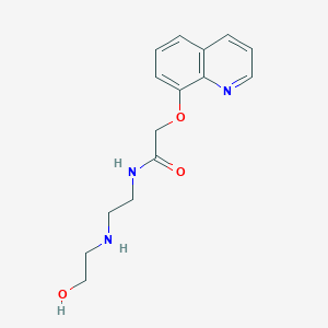 molecular formula C15H19N3O3 B15062785 N-(2-((2-Hydroxyethyl)amino)ethyl)-2-(quinolin-8-yloxy)acetamide CAS No. 88350-43-0